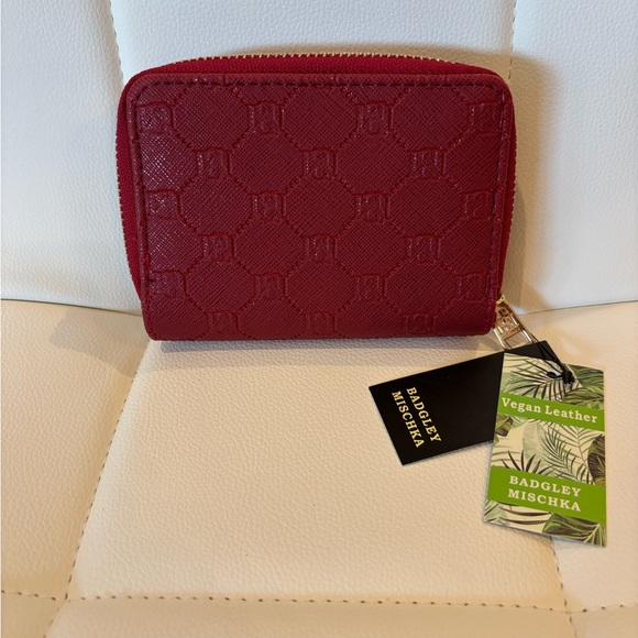 Badgley Mischka Red Vegan Leather Wallet - Picture 2 of 3